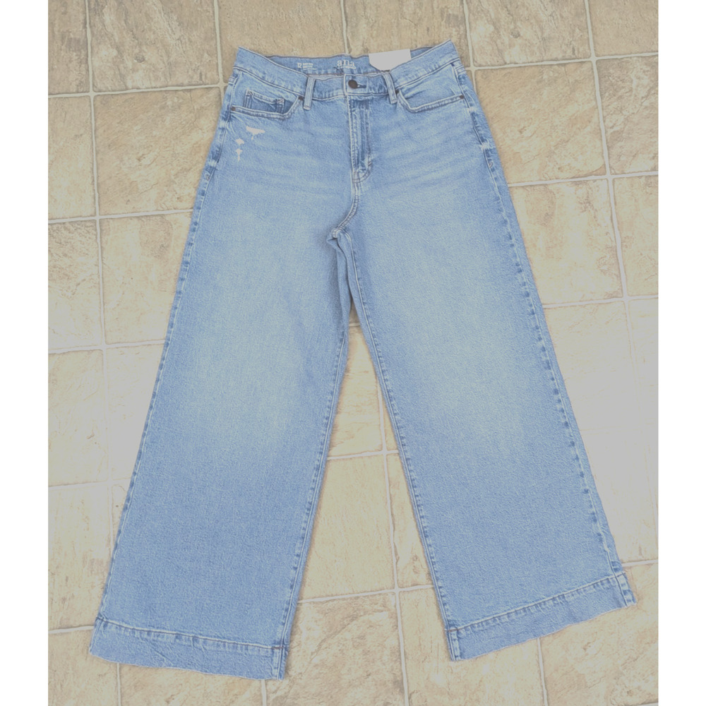 NWT a.n.a Light Blue Wide Leg Jeans Size 12 - Picture 2 of 8